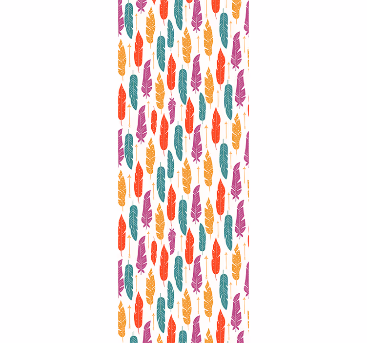 Toile fenêtre chambre adolescent plumes ethniques - TenStickers