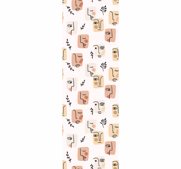 Toile fenêtre chambre adolescent motif visages abstraits - TenStickers