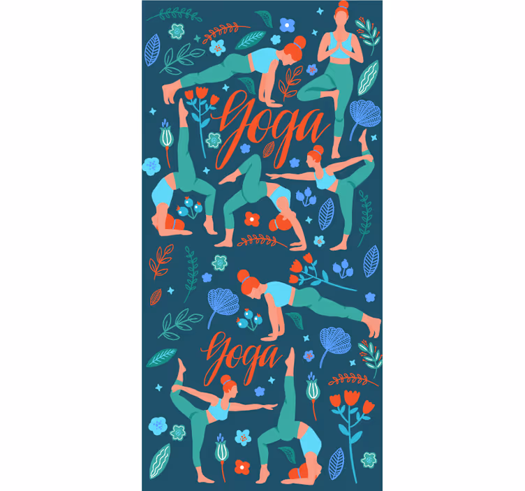 Toile fenêtre chambre adolescent femme faisant du yoga - TenStickers