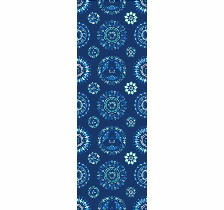 Toile fenêtre chambre adolescent motif abstrait bleu - TenStickers