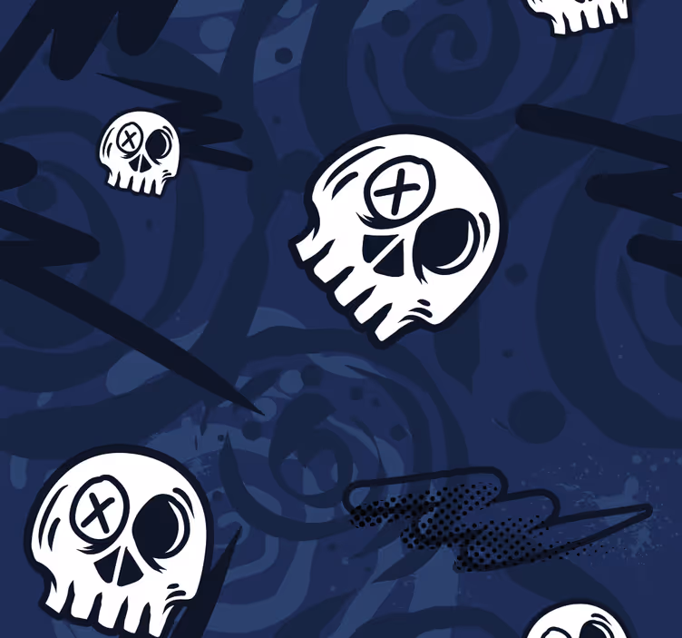 Toile fenêtre chambre adolescent têtes de mort graffiti - TenStickers