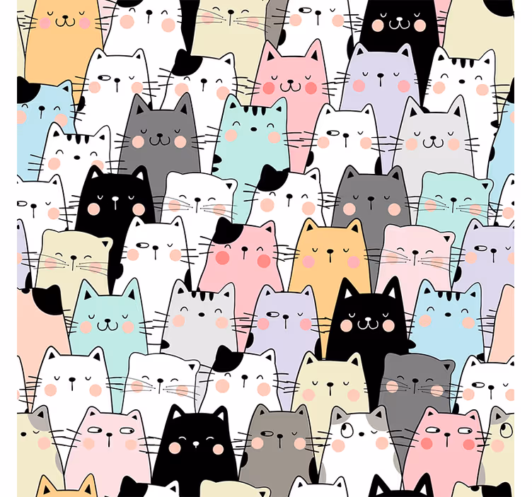 Toile fenêtre chambre adolescent chats - TenStickers