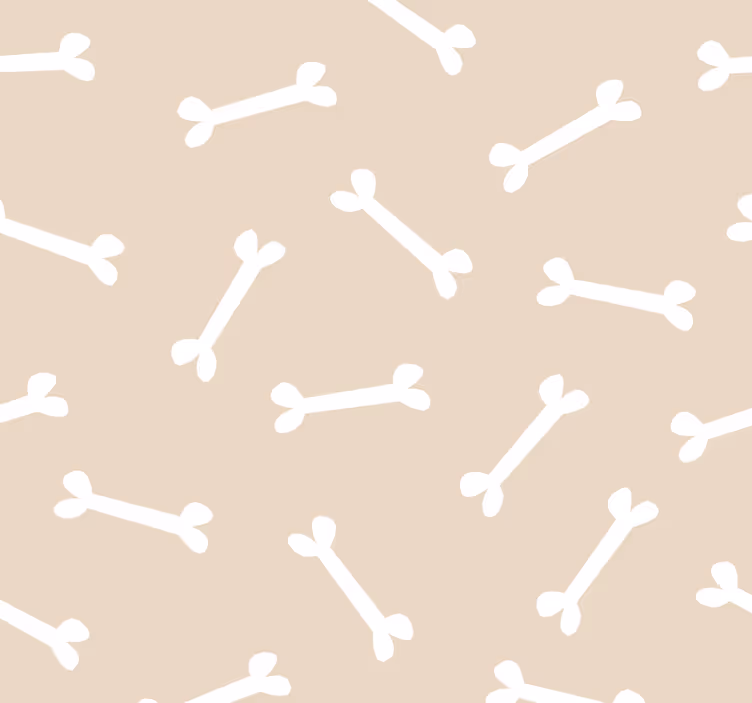 Toile fenêtre chambre adolescent os de chien sur fond beige - TenStickers