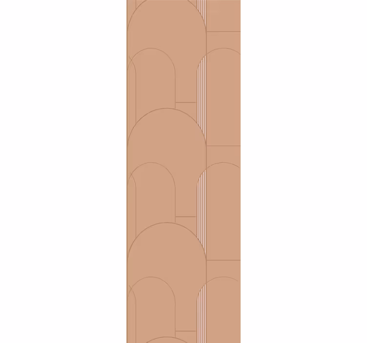 Toile fenêtre moderne motifs arches beiges - TenStickers