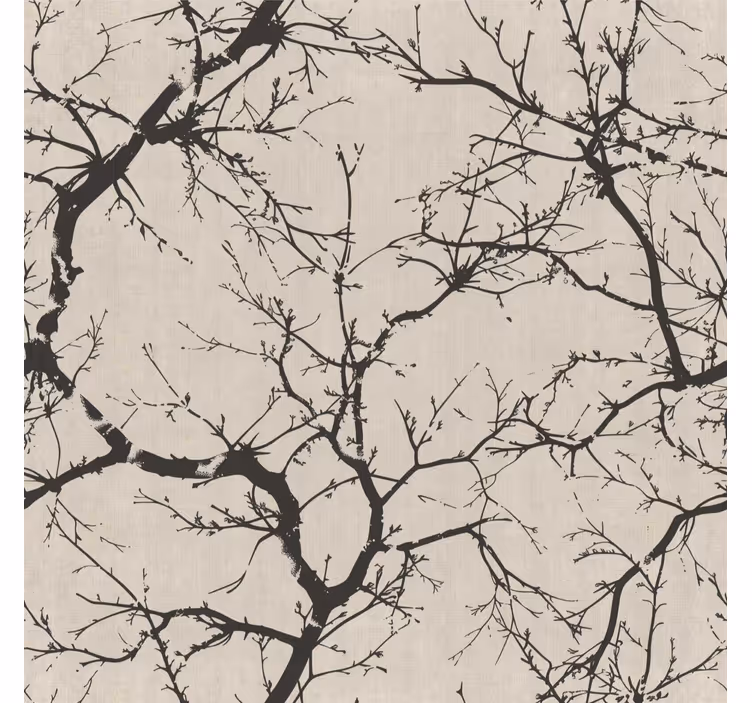 Toile fenêtre moderne branches noires fines - TenStickers