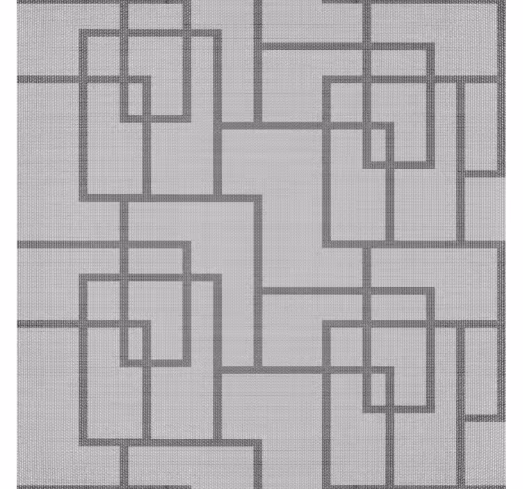 Toile fenêtre moderne lignes géométriques grises - TenStickers