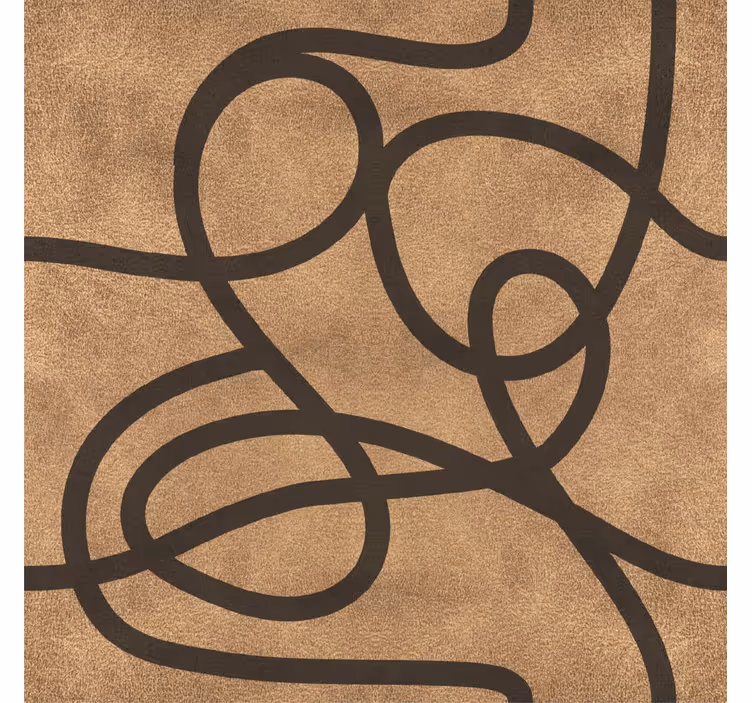 Toile fenêtre moderne lignes brunes irrégulières - TenStickers