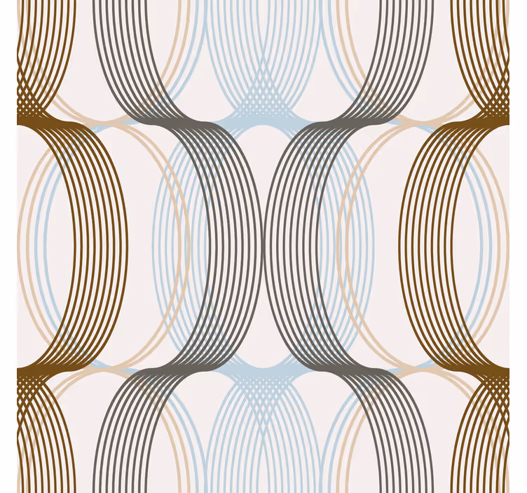 Toile fenêtre moderne lignes ovales - TenStickers