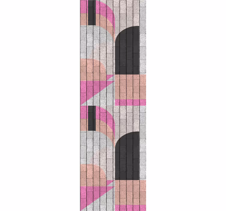 Toile fenêtre moderne formes abstraites sur briques - TenStickers