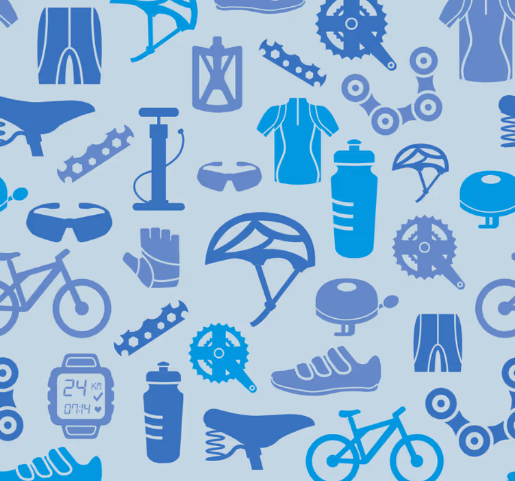Toile fenêtre moderne éléments de cyclisme - TenStickers