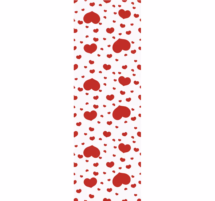 Toile fenêtre moderne motifs cœurs petits et grands - TenStickers
