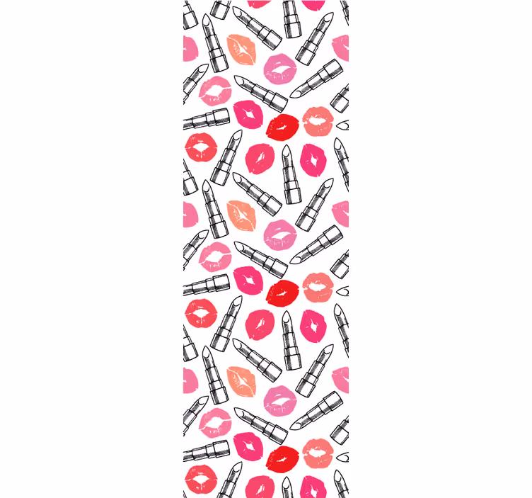 Toile fenêtre moderne rouge à lèvres et lèvres - TenStickers