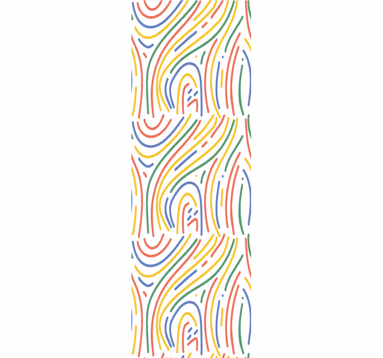 Toile fenêtre moderne lignes colorées sur fond blanc - TenStickers