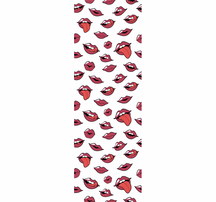 Toile fenêtre moderne lèvres et langue abstraites - TenStickers