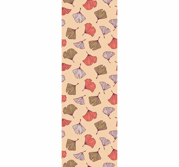 Toile fenêtre moderne feuilles de ginkgo colorées - TenStickers