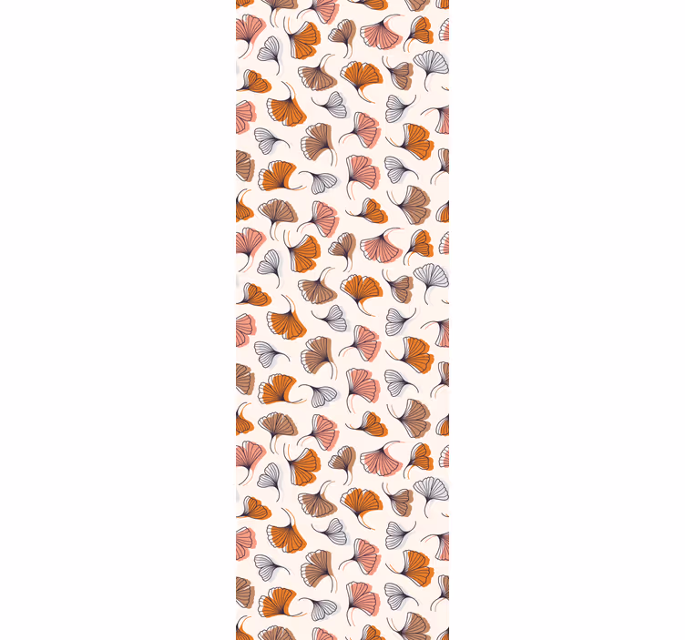 Toile fenêtre moderne feuilles de ginkgo dessinées à la main - TenStickers