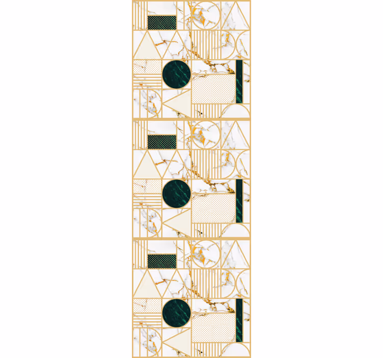 Toile fenêtre moderne marbre blanc géométrique - TenStickers