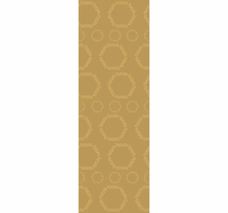 Toile fenêtre moderne motifs hexagones dorés - TenStickers