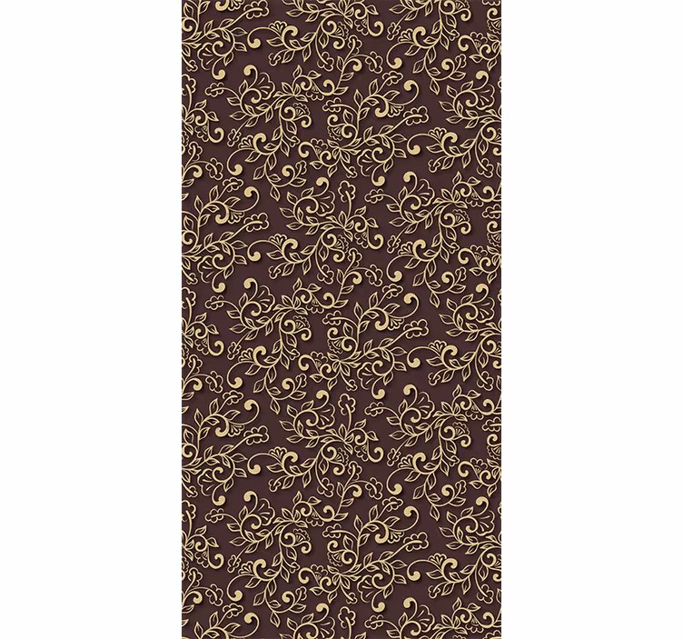 Toile fenêtre moderne feuilles d'arbre dorées - TenStickers
