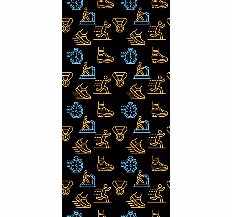 Toile fenêtre moderne icônes vectorielles néon sur noir - TenStickers