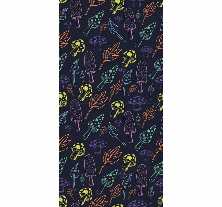 Toile fenêtre moderne motif champignons colorés - TenStickers