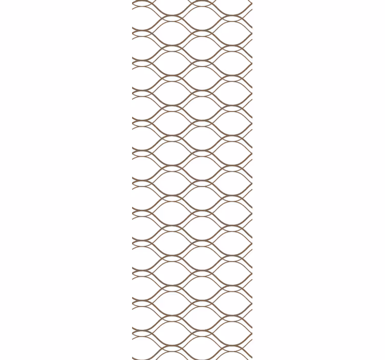 Toile fenêtre moderne motif géométrique ondulé marron - TenStickers
