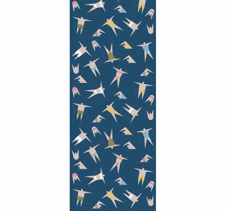 Toile fenêtre moderne motif figures nageantes - TenStickers