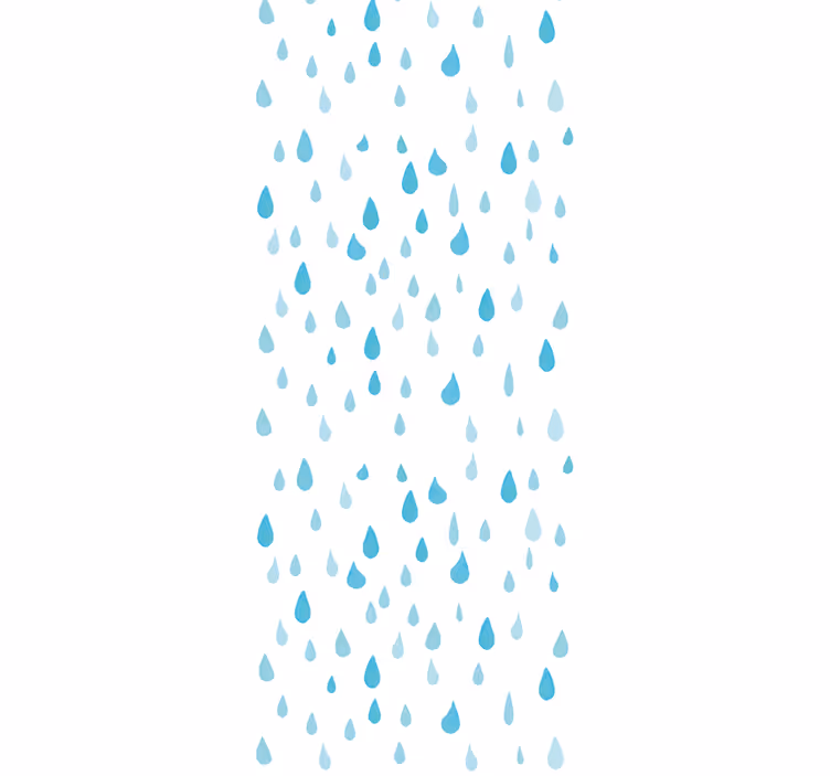 Toile fenêtre moderne gouttes d'eau aquarelle bleue - TenStickers