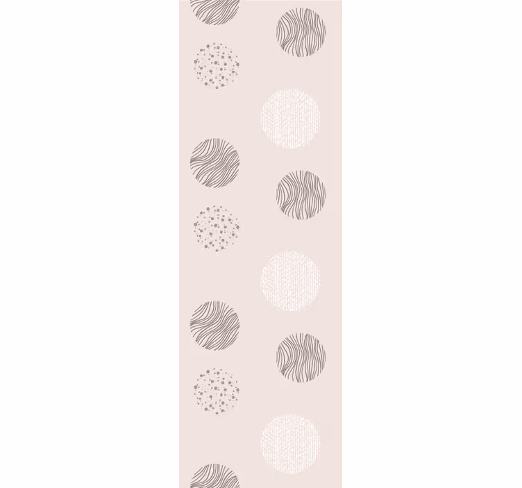 Toile fenêtre moderne cercles gris avec lignes et texture - TenStickers
