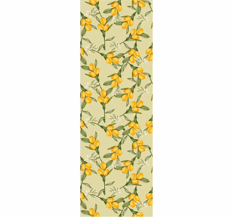 Toile fenêtre moderne motif citrons d'été tropicaux - TenStickers