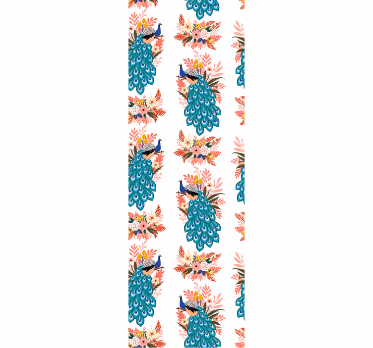Toile fenêtre moderne paon bleu magnifique - TenStickers
