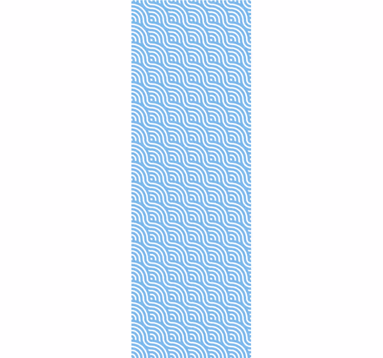 Toile fenêtre moderne vagues bleues petites - TenStickers