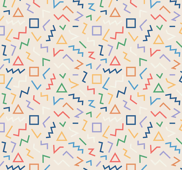 Toile fenêtre moderne fond beige avec lignes colorées - TenStickers