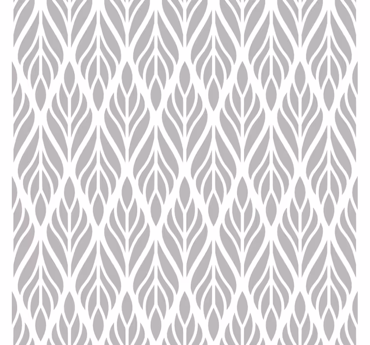 Toile fenêtre moderne motif floral ethnique gris - TenStickers