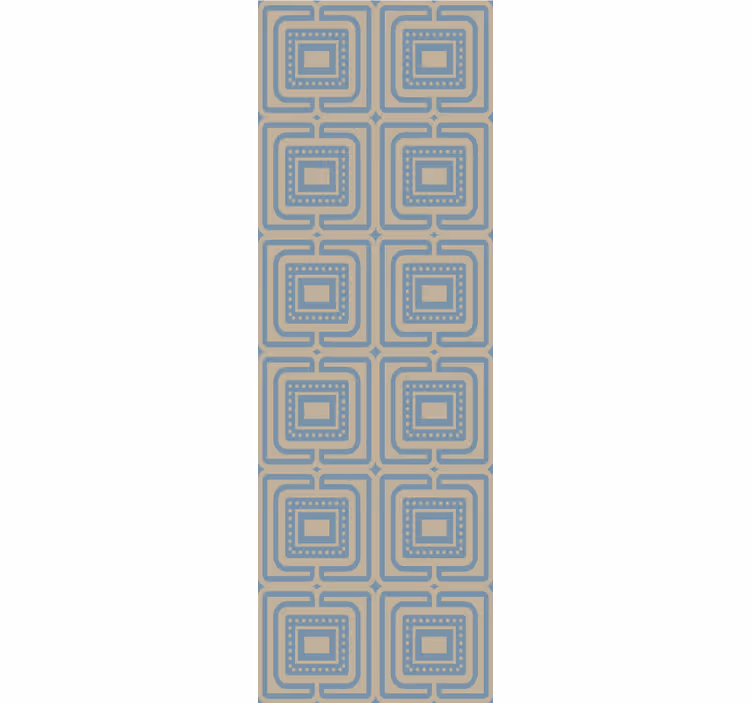 Toile fenêtre moderne texture carrés bronze et bleu foncé - TenStickers