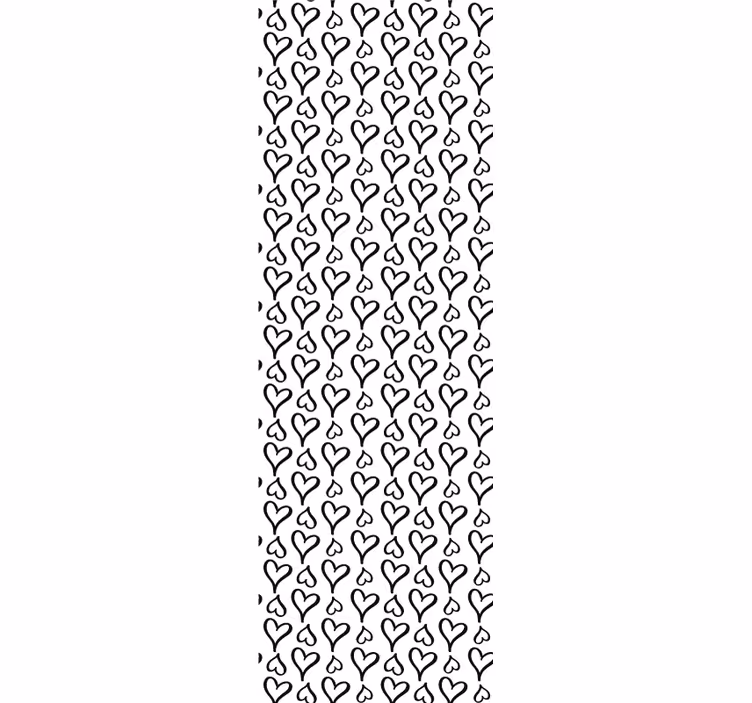 Toile fenêtre moderne icônes de cœur illustrées noires - TenStickers
