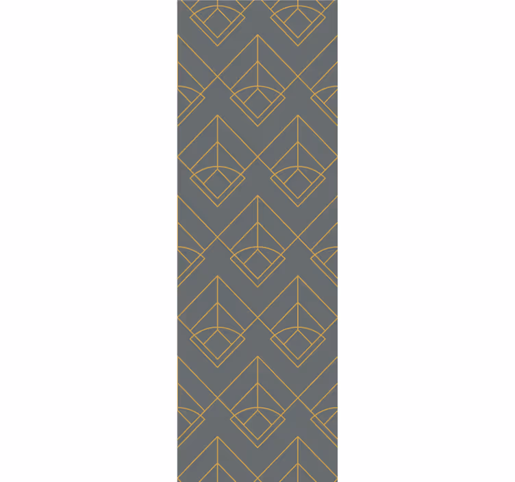 Toile fenêtre moderne lignes dorées diagonales sur fond gris - TenStickers