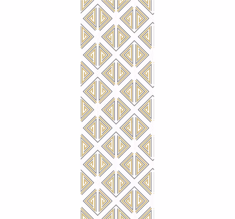 Toile fenêtre moderne figures grises lignes dorées et beiges - TenStickers