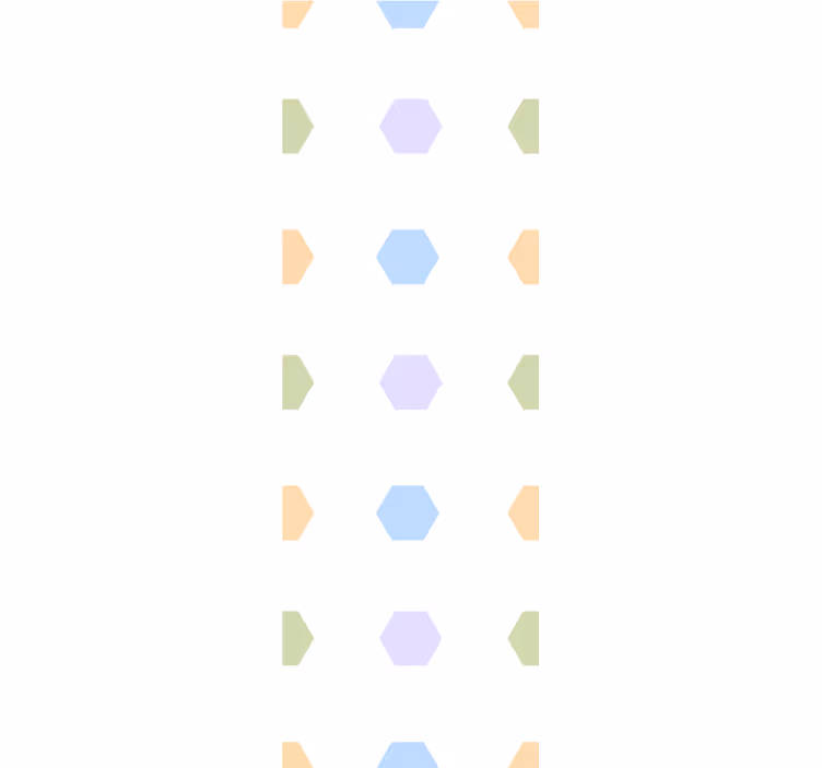 Toile fenêtre moderne hexagones multicolores clairs - TenStickers