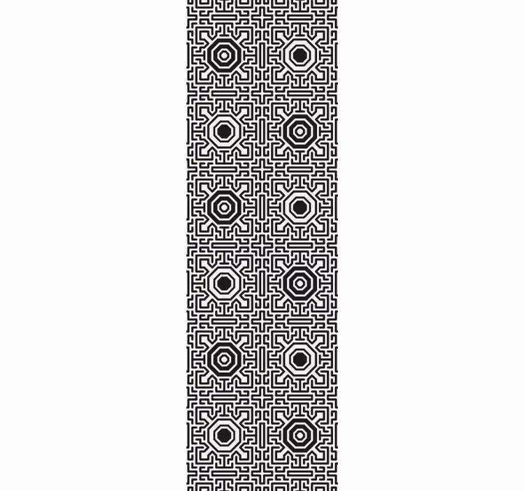 Toile fenêtre moderne octogone et lignes - TenStickers
