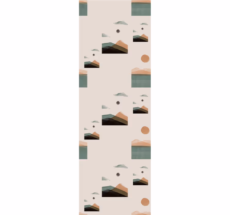 Toile fenêtre moderne montagnes abstraites - TenStickers