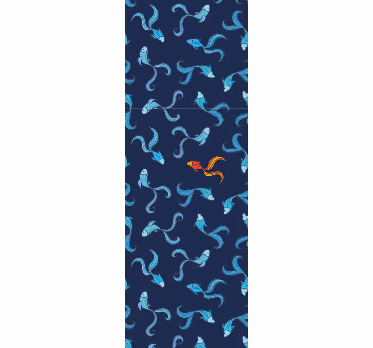 Toile fenêtre moderne un poisson orange sur mille - TenStickers