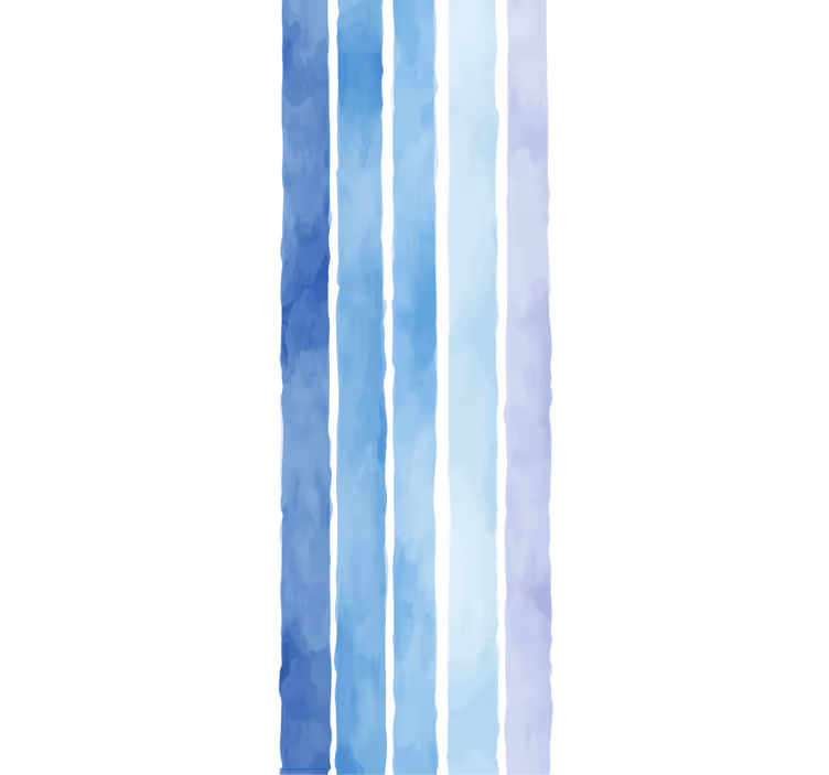 Toile fenêtre moderne motif lignes aquarelle bleues - TenStickers