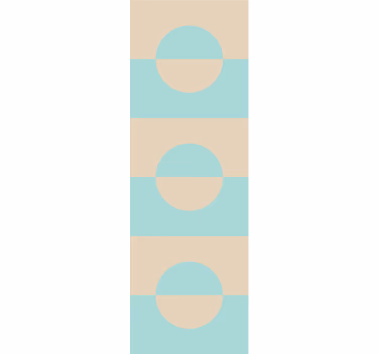 Toile fenêtre moderne pois bleu clair et beige carré - TenStickers
