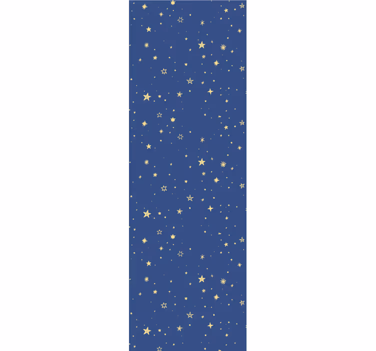 Toile fenêtre moderne étoiles dorées sur fond bleu - TenStickers