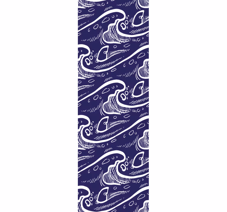 Toile fenêtre moderne motif vagues bleues - TenStickers