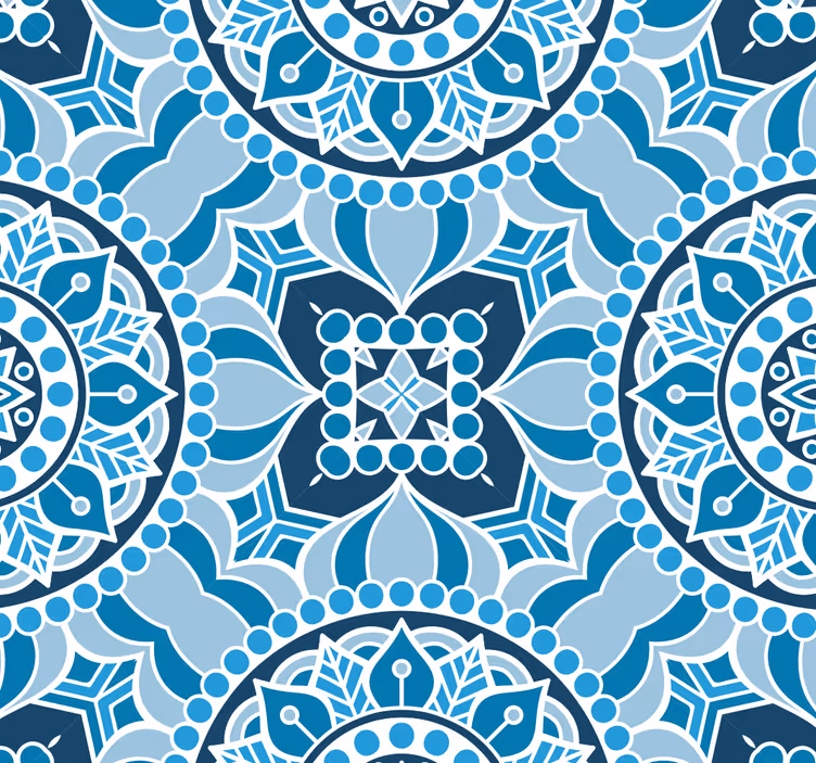 Toile fenêtre salle de bain style mandala - TenStickers