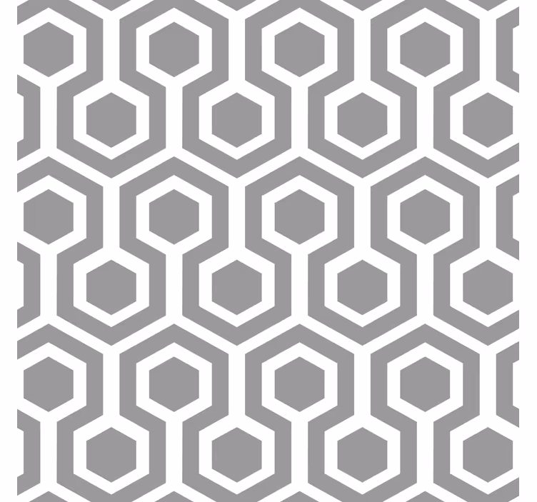 Toile fenêtre gris motif hexagonal gris - TenStickers