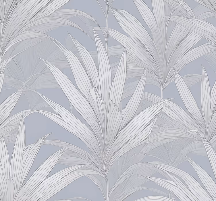 Toile fenêtre gris feuilles de palmier - TenStickers