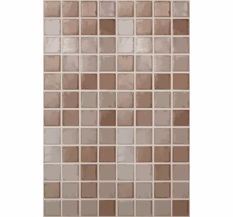 Toile fenêtre beige motif carreaux en céramique - TenStickers
